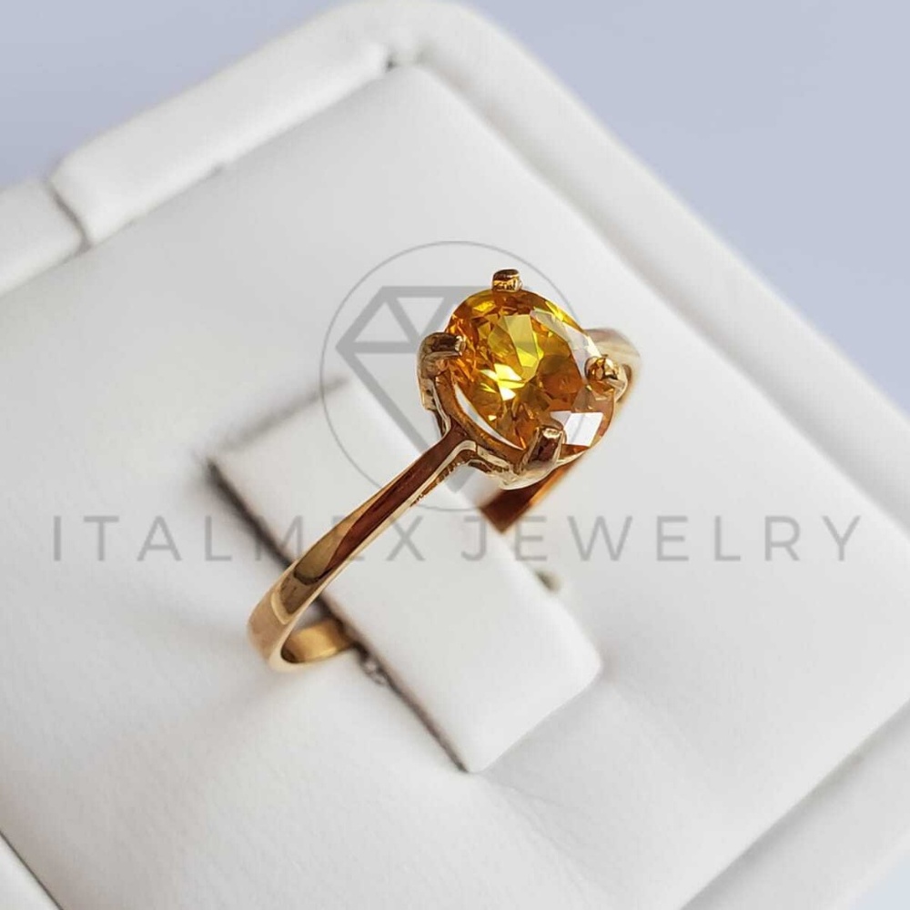18K Gold Filled Yellow CZ Ring|Anillo Oro Laminado